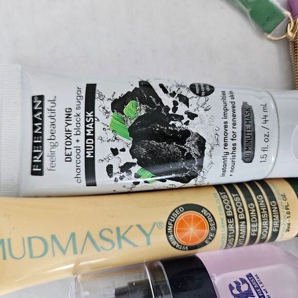 Colorful 'GLAM' Cosmetic Pouch with Skincare Set - Picture 5 of 10